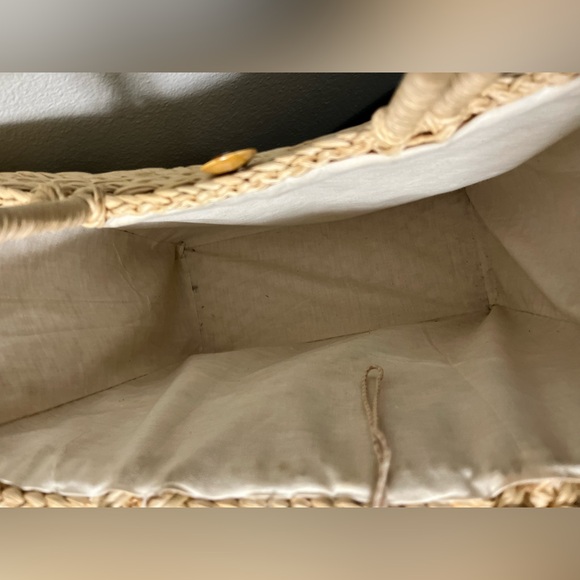 Vintage Woven Straw Raffia Boho Beach Style Shoulder Tote Bag India - Picture 6 of 9